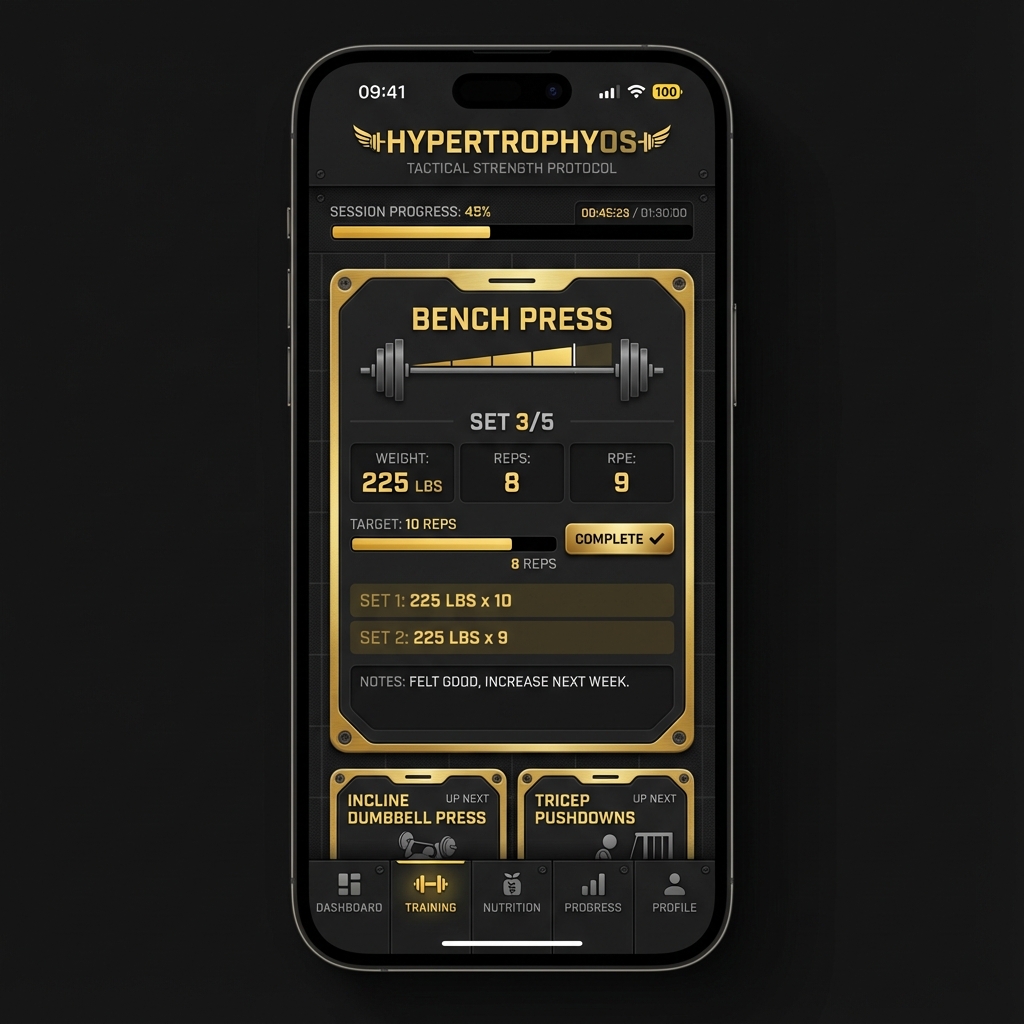 Jacked app showing today's workout with intelligent load suggestions