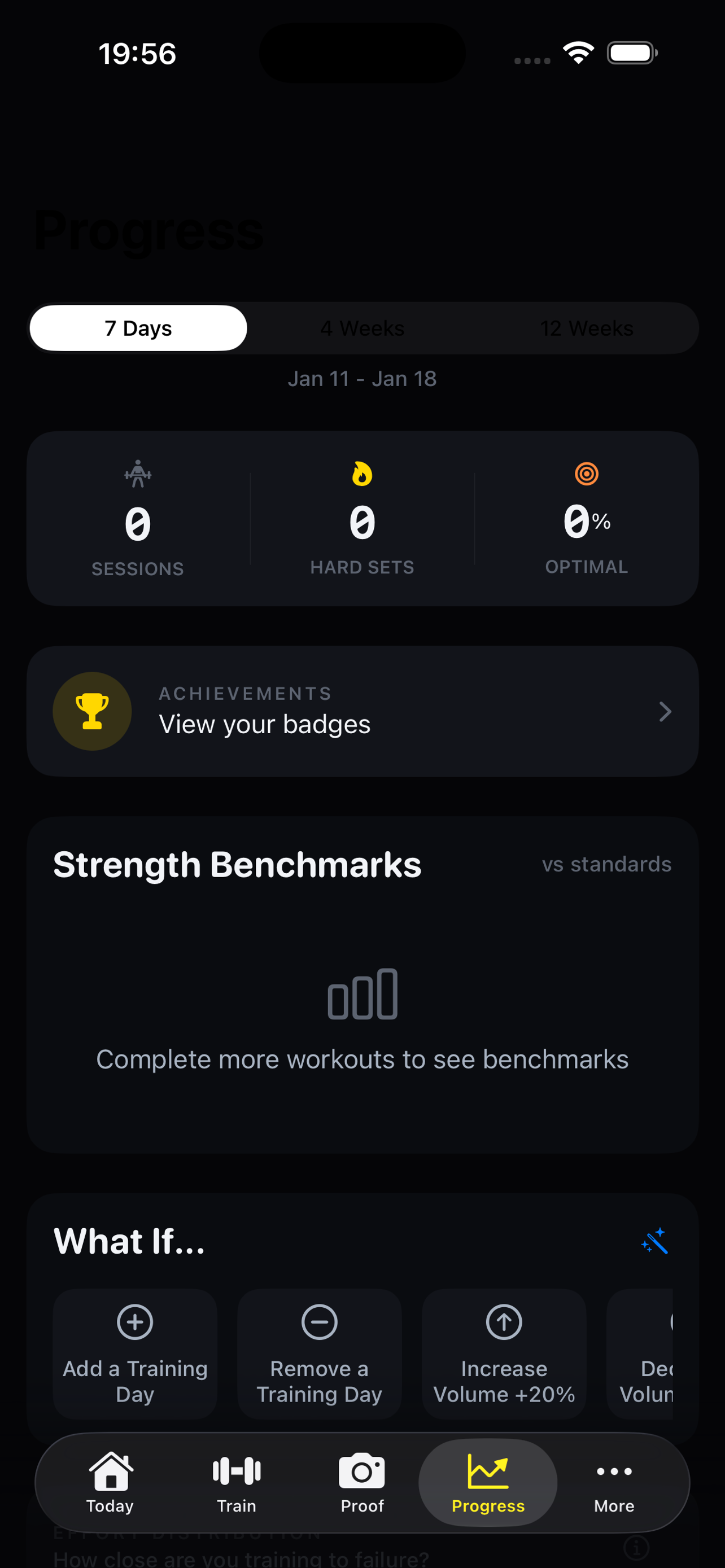 Jacked progress dashboard showing gains over time